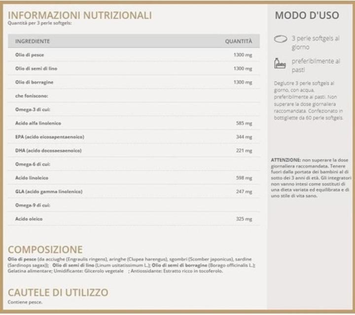 Nutritional values and ingredients Solgar Omega Formula Pearls (new) (60 Piece, Capsules, 270 g)