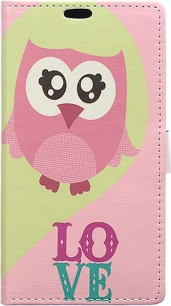 Produktbild MU Style Case aus Leder mit pinker Eule (Blackberry DTEK50)