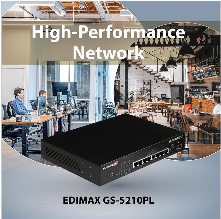 Produktbild edimax Switch Pro 8x GE GS-5208PLG V2 POE (10 Ports)