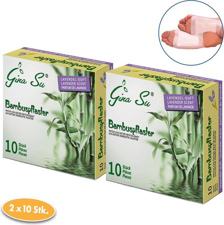 Gina Su Bambuspflaster mit Lavendelduft 20 Stück (2x 10er) (Fusscrème & Fussgel)