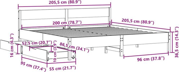 Image du produit vidaXL Bettgestell (200 x 200 cm)