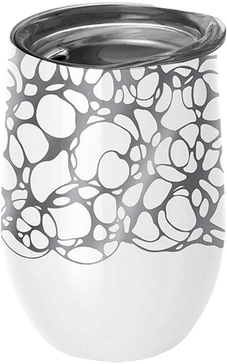 Chic.Mic BioLoco Thermobecher Office-Silver Swell 420 ml, Grau/Weiss (420 ml, 1x)