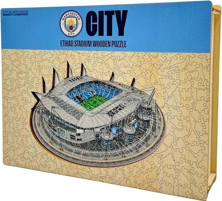 Actual product image Iconic Man City FC - Etihad Stadium - Wooden Puzzle Size M (270 pieces) (270 pieces)