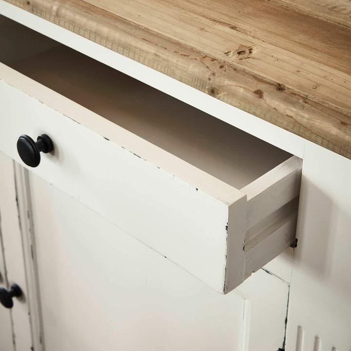 Produktbild Loberon Sideboard Louisiana antikweiss/braun (178 x 45 x 85 cm)