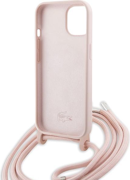 Produktbild Lacoste LCHCP15SSCCRLP iPhone 15 / 14 / 13 6.1" jasnoróżowy/light pink hardcase Silicone Cord (Apple iPhone 15)