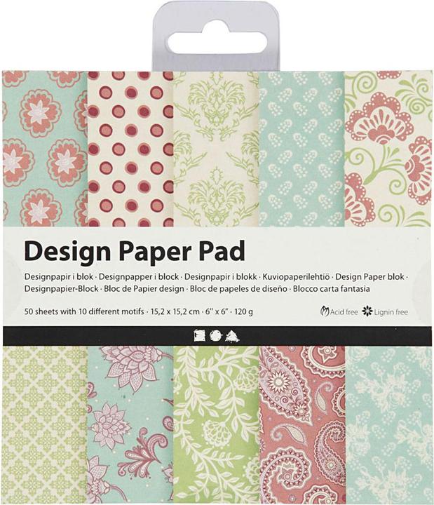 Immagine prodotto Creativ Company Blocco carta design verde menta/viola, 50 fogli (120 g/m², 50 x)