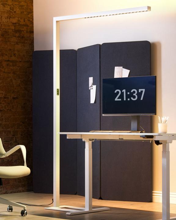 Produktbild Beliani Stehlampe LED Metall weiss 194 cm rechteckig MENSA (E27)