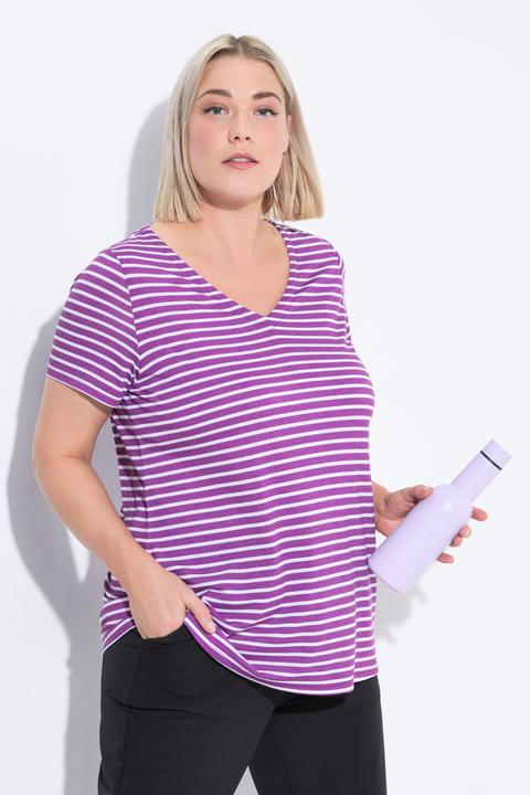 Immagine prodotto Ulla Popken Maglia classica e funzionale con righe, scollo a V e mezze maniche (42, 44)