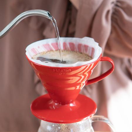 Actual product image Hario V60-02 Ceramic Coffee Dropper, Red