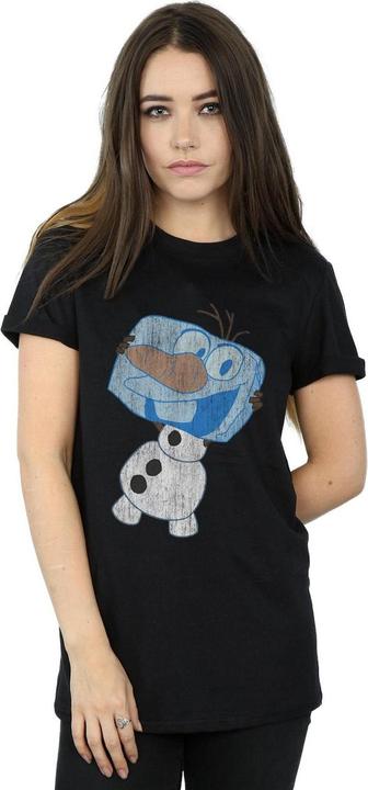 Actual product image Disney Womens/Ladies Frozen Olaf Ice Cube Cotton Boyfriend T-Shirt (5XL)