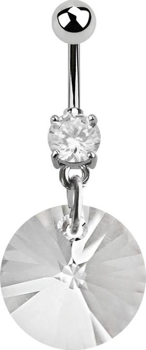 Immagine prodotto Star Piercing Banana in argento con ciondolo in cristallo Swarovski rotondo grande (senza ottone, Acciaio chirurgico 316L)