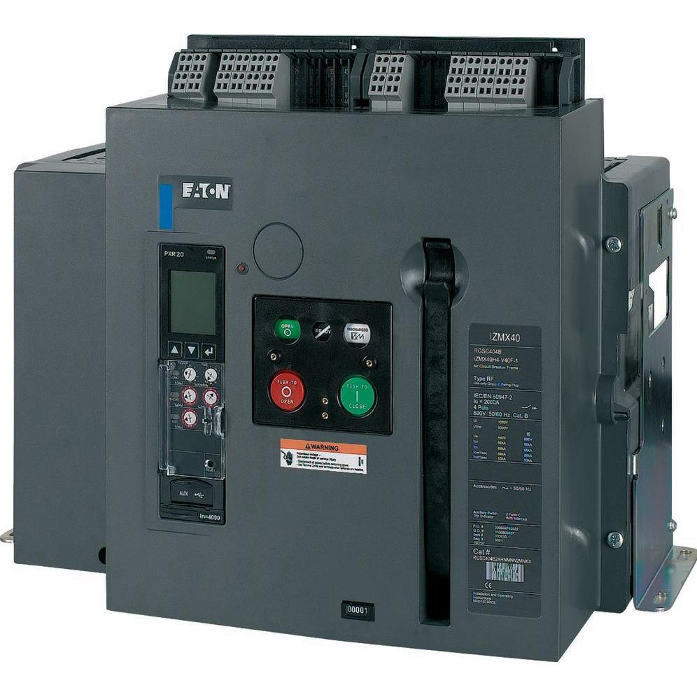 Eaton Leistungsschalter, 4-polig, 3200 A, 105 kA, Selektivschutz, IEC, Festeinbau 183916, Relais