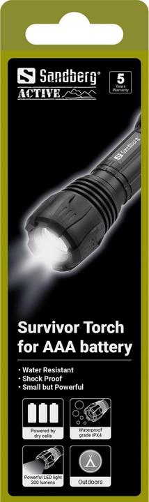 Image du produit Sandberg Torche Survivor pour pile AAA (13.50 cm, 300 lm)
