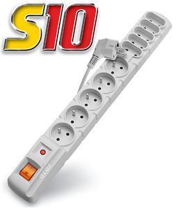 Actual product image Acar Distribution board S10/3m 5+5x220V black+overcurrent protection (Type 13, 3 m)