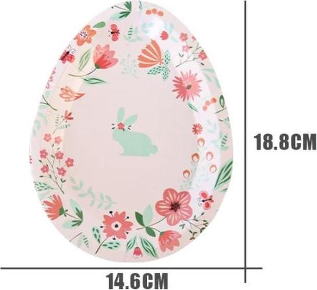 Actual product image MU Style Disposable paper plate Easter egg (8x)