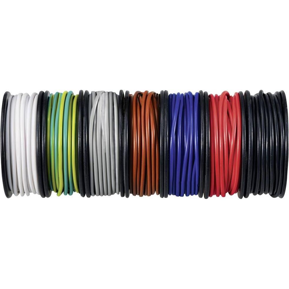 Tru Components, Kabelleitung, TC-12112356 Litze 0.34 mm² Schwarz, Weiss, Rot, Blau, Braun (5 m)