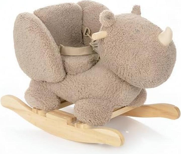 Nattou Nounours rhinocéros à bascule avec ceinture de sécurité