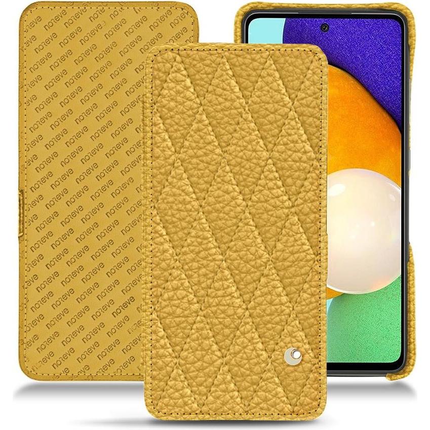 Noreve Lederschutzhülle horizontal (Samsung Galaxy A52), Smartphone Hülle, Orange