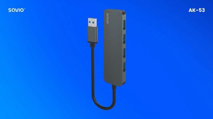 Produktbild Savio 4-Port-HUB USB 3.1 Gen 1, AK-53 (USB-A, 4 Ports)