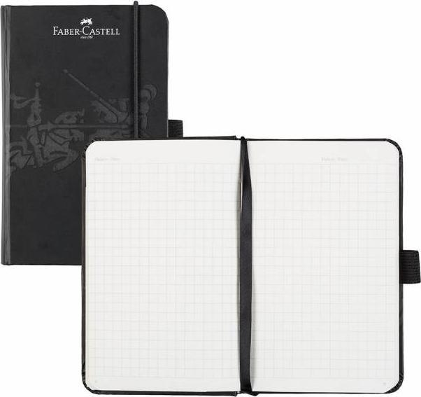 Immagine prodotto Magni Faber-Castell 10065067 - Taccuino DIN A6, a scacchi, nero, 90 x 140 mm (90 x 140 mm, Quadretti, Copertina rigida)