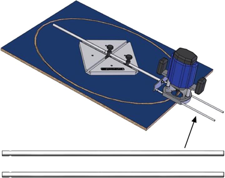 Produktbild GRN Tools CMT3000-8 8-mm-Stangen für die Montage der Oberfräse auf CMT3000