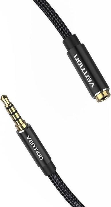 Actual product image Vention TRRS 3.5mm Male to 3.5mm Female Audio Extender 5m BHCBJ Black (5 m, 3.5mm jack (AUX))