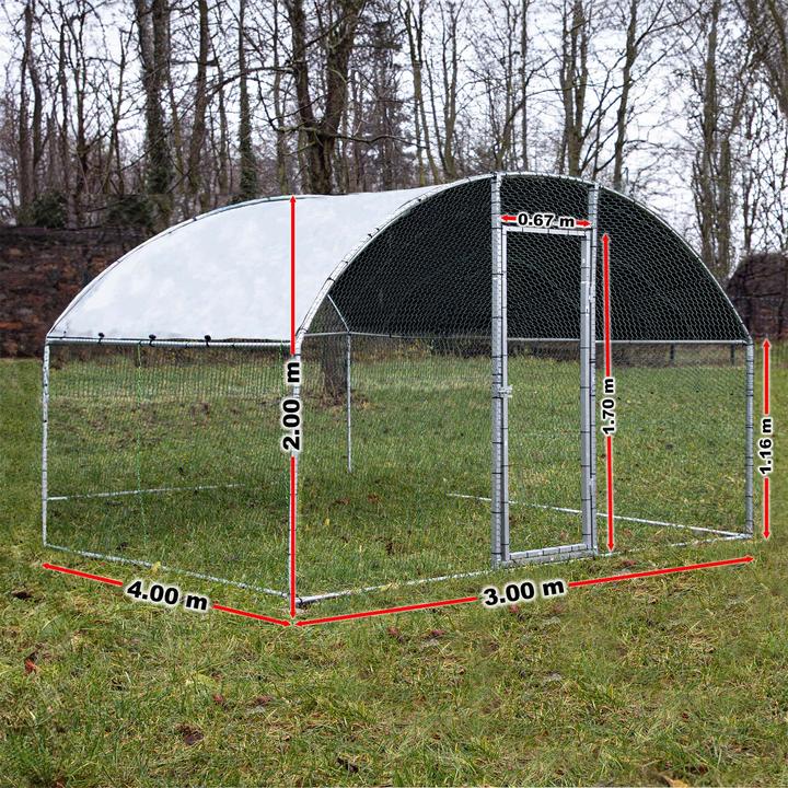 Actual product image Wiltec Fudajo XXL free-range enclosure 2x2.95x2m outdoor enclosure aviary chicken coop animal enclosure