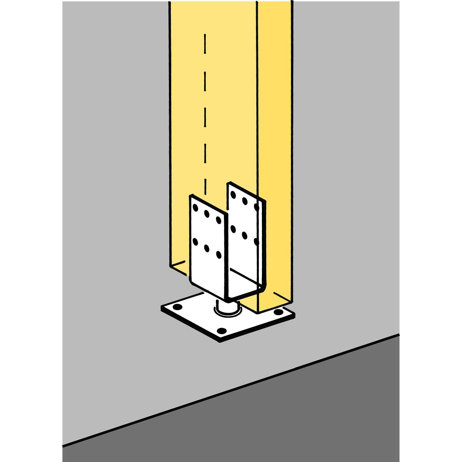 Thumbnail - Simpson Sst, Baubeschläge + Holzverbinder, Simpson PTG Pfostenträger (Stützenfuss) Länge 48 mm Pfostenschuh feuerverzink...