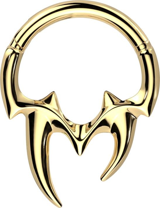 Produktbild Star Piercing Micro Segmentring klappbar vergoldet Stammeszähne (ohne Messing, Chirurgenstahl 316L)