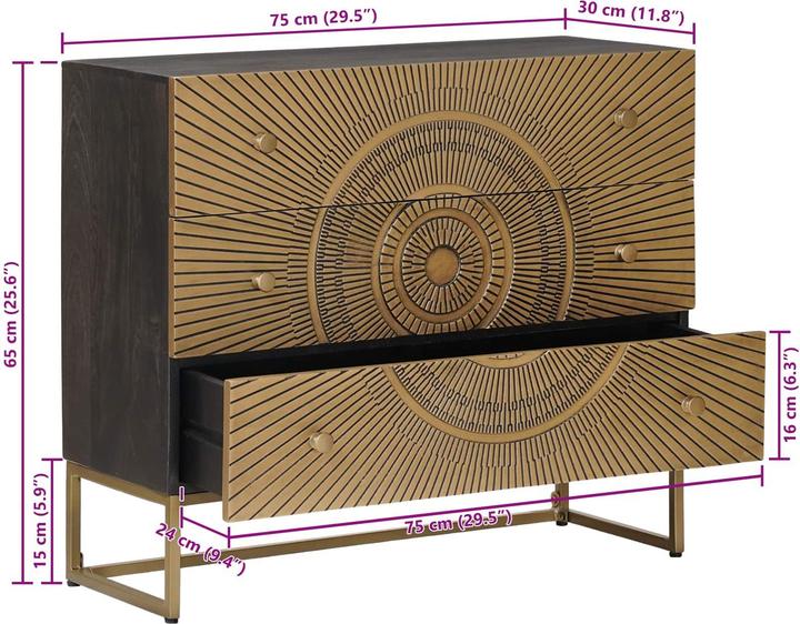 Produktbild vidaXL Schubladenschrank (30 x 75 x 65 cm)