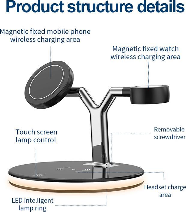 Actual product image PhoneLook Qi MagSafe 25W Charging Station 4 in 1 Wireless LED Elegant and Stylish