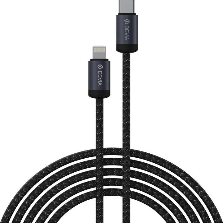 Actual product image Devia cable Gracious EC645 PD USB-C - Lightning 1,0 m 27W 3A black (1 m, 27 W)