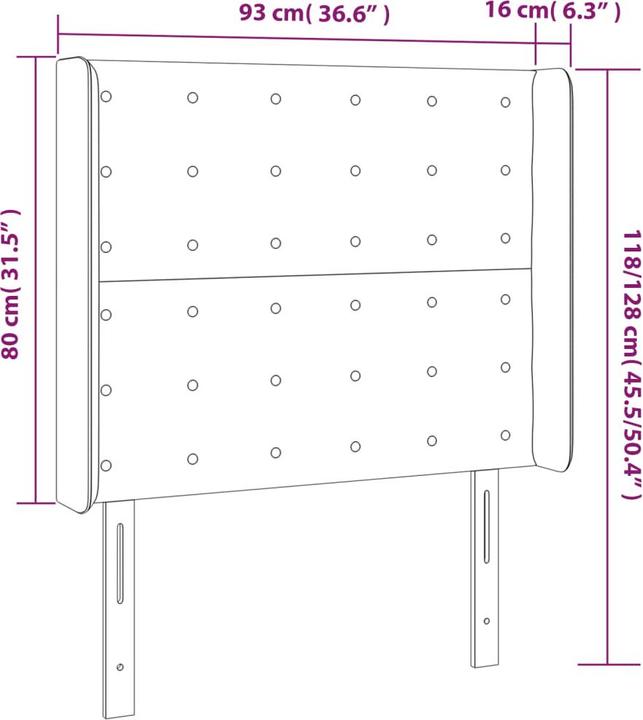 Actual product image vidaXL LED Kopfteil (93 x 16 x 128 cm)