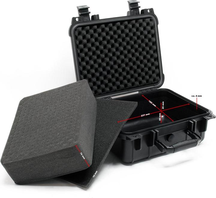 Produktbild Wiltec Universalkoffer 27x24,6x12,4cm Schutzkoffer wasserdicht Schaumstoffmatte