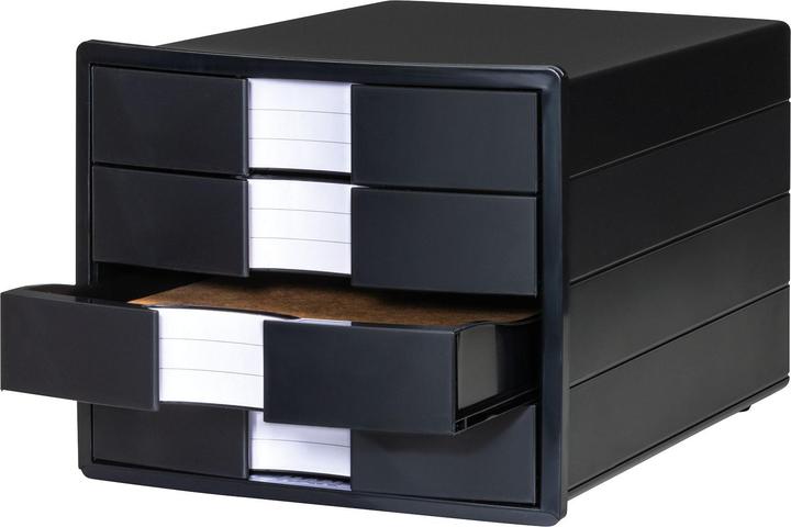 Produktbild Han IMPULS KARMA 10128-13 Schubladenbox Schwarz DIN A4, DIN C4 Anzahl der Schubfächer: 4 (C4, A4)