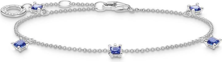 Thomas Sabo Armband mit Blauen Steinen (19 cm, Silber 925)