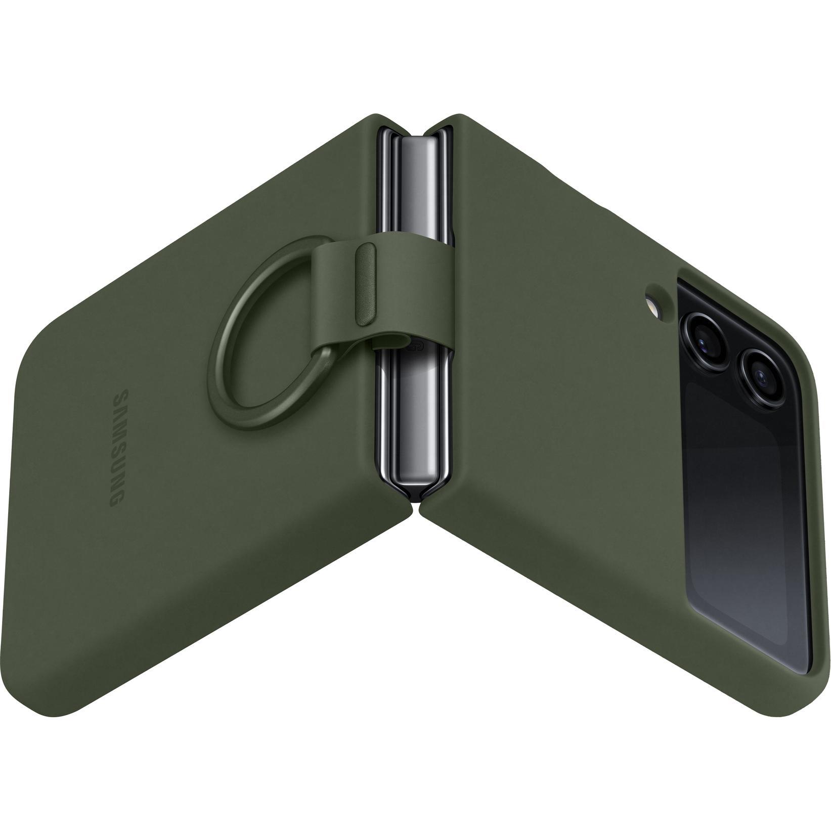 Thumbnail - Samsung Silicone Cover mit Ring (Samsung Galaxy Z Flip4), Smartphone Hülle, Grün