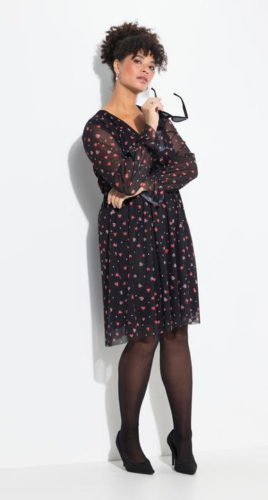 Actual product image Miamoda Kleid, A-Linie, Mesh mit Alloverdruck, Langarm (46)