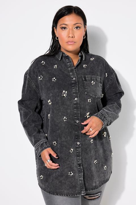 Produktbild Studio Untold Long-Jeanshemd, oversized, Zierperlen (46, 48)