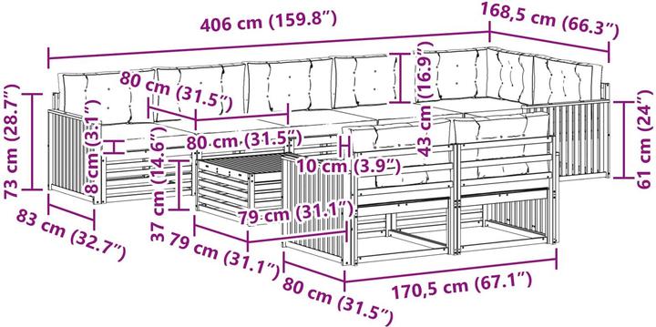 Produktbild vidaXL Outdoor-Sofa