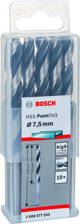 Actual product image Bosch Professional Zubehör Metal twist drill HSS PointTeQ, DIN 338, 7.5 mm, pack of 10 (7.5 mm)