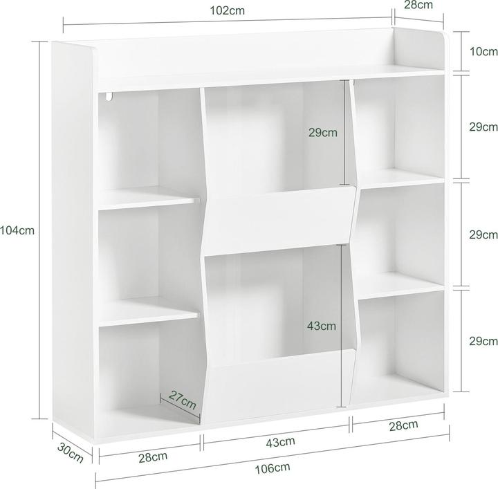 Immagine prodotto SoBuy Libreria per bambini (106 x 30 x 104 cm)