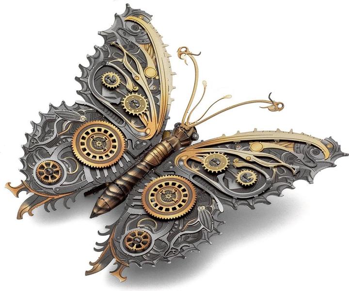 Produktbild Metal Earth Steampunk Schmetterling (farbiges Modell) ME1021