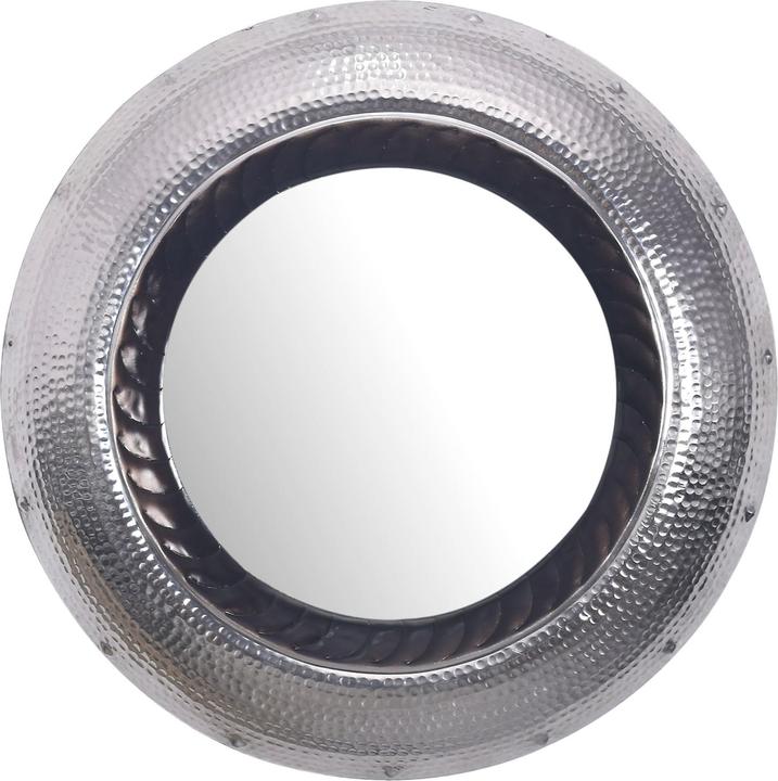 Actual product image FineBuy Wall mirror hallway mirror round metal 74 cm mirror hallway hammered finish (Ø 74 cm)