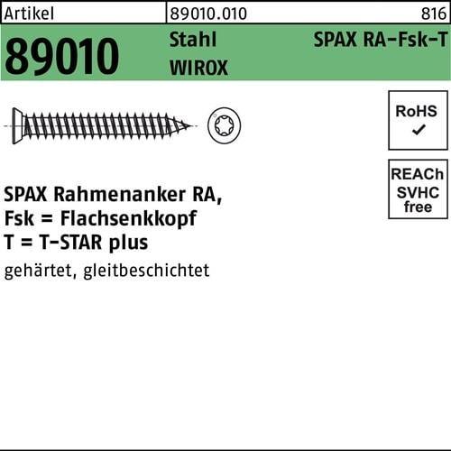 Productafbeelding Spax Spax-Ra Flachsenkkopf T-Star Plus T30 Vollgewinde Wirox (100 Schroeven per stuk, 7,5 x 150 mm)