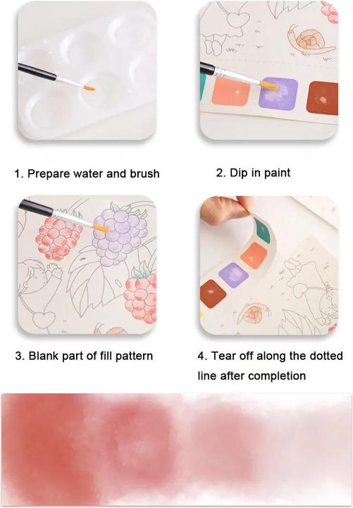 Image du produit Activity Board 20Sheets Livre de Peinture Créative à l'Aquarelle pour Enfants Conte Graffiti Dessin Image DIY Jouet