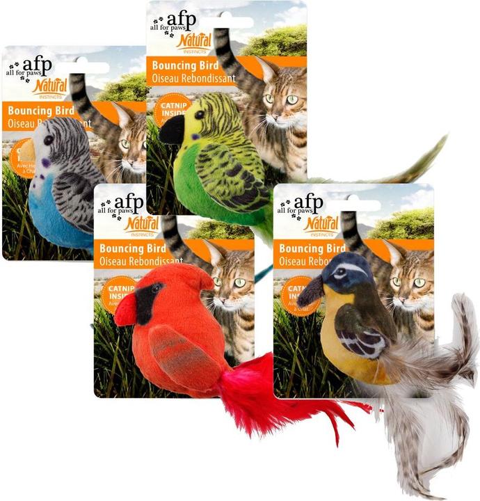 All for Paws Natuurlijke instincten (Pluche speelgoed kat, Speelgoed met kattenkruid)