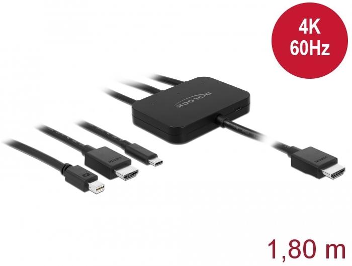 Produktbild Delock Adapter 85830 USB-C, HDMI oder Mini-DP zu HDMI (HDMI, 25.10 cm)