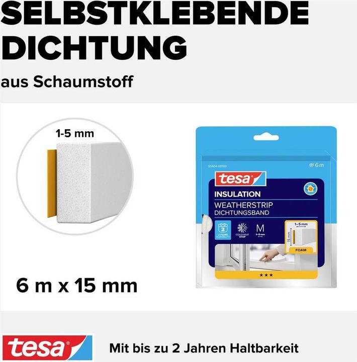 Immagine prodotto tesa tesamoll UNIVERSAL Schaumstoffdichtung, selbstklebend, zum Isolieren