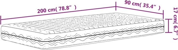 Actual product image VidaXL Manjusha (90 x 200 cm, Foam core)